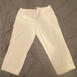 J. Jill White Ankle Cropped Pants Relaxed Fit Size 18 Resort wear Vacation